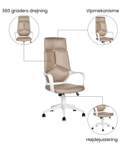 Kontorstol DELIGHT Kunstruskind Sand Beige