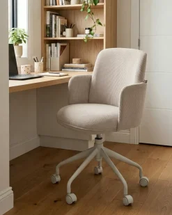 Kontorstol DRYDEN Fløjl Lys Beige