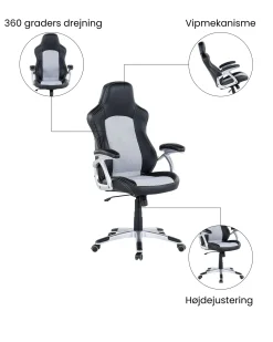 Kontorstol EXPLORER Kunstlæder Sort