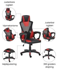 Kontorstol IGNIS Kunstlæder Rød