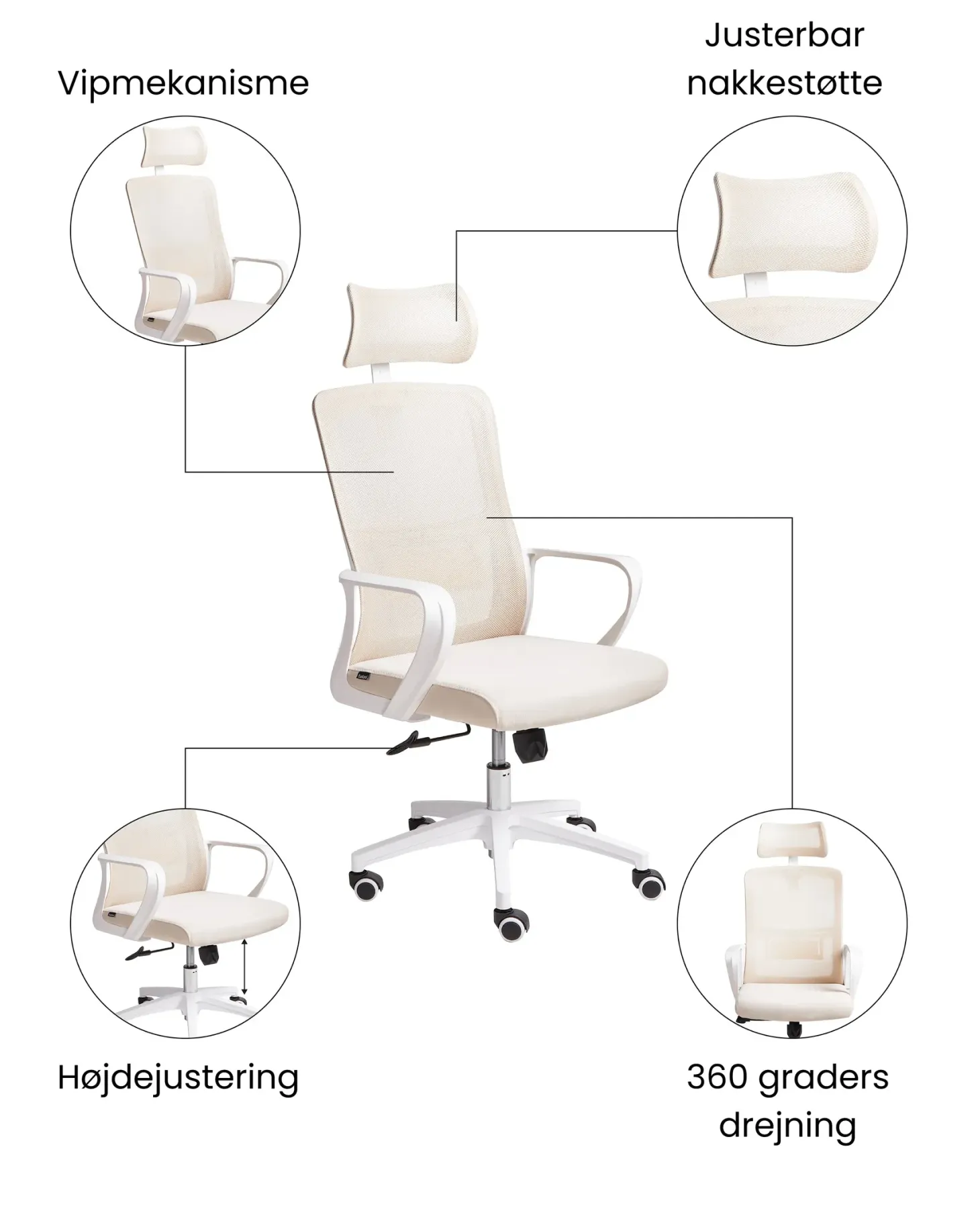 Kontorstol MONARCH Beige