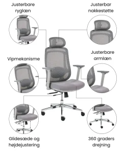 Kontorstol OLYRA Grå