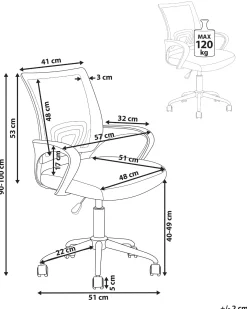 Kontorstol SOLID Sort/hvid