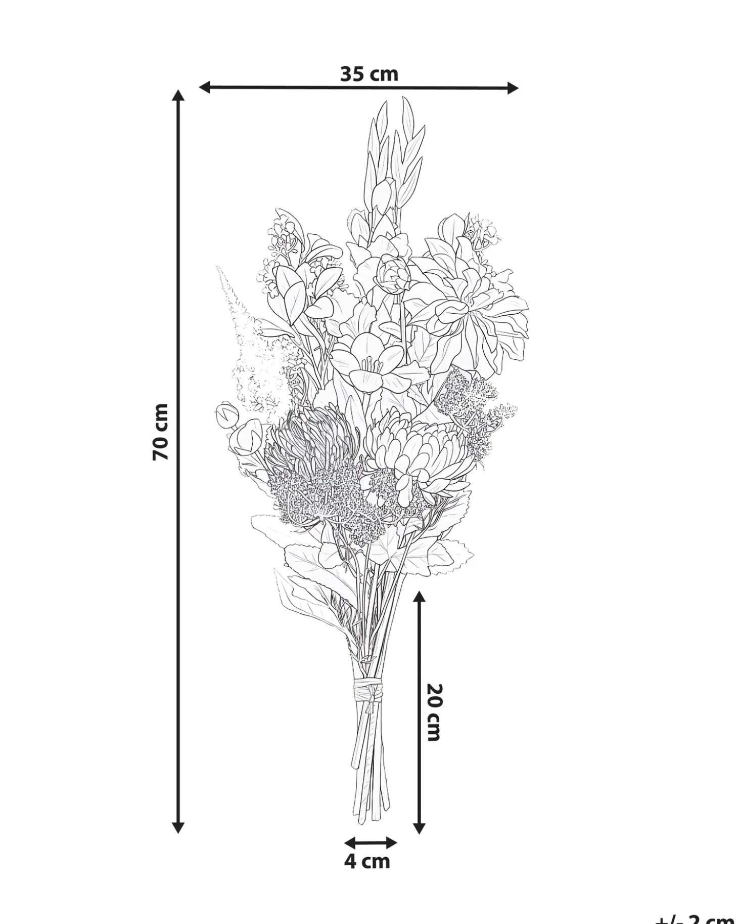 Kunstig blomsterbuket LOURO 70 cm Hvid