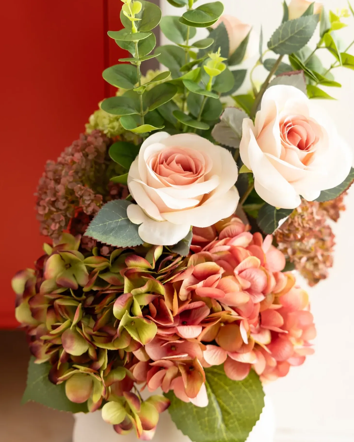 Kunstig blomsterbuket MINDE 60 cm Lyserød