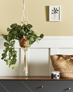 Kunstig hængeplante STRAWBERRY BEGONIA 37 cm Grøn