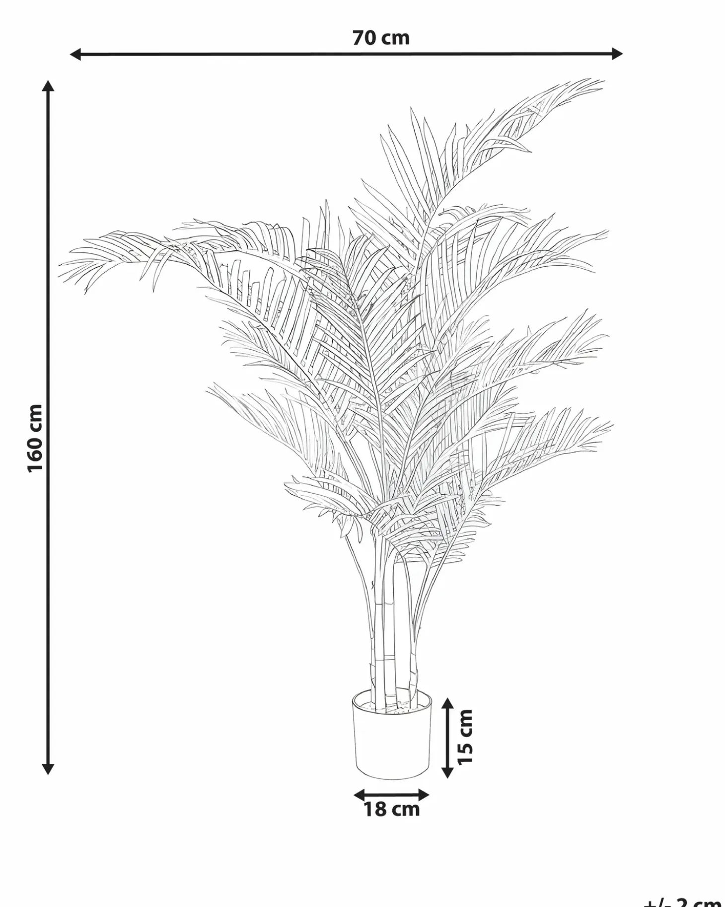 Kunstig plante ARECA PALM 160 cm Guld