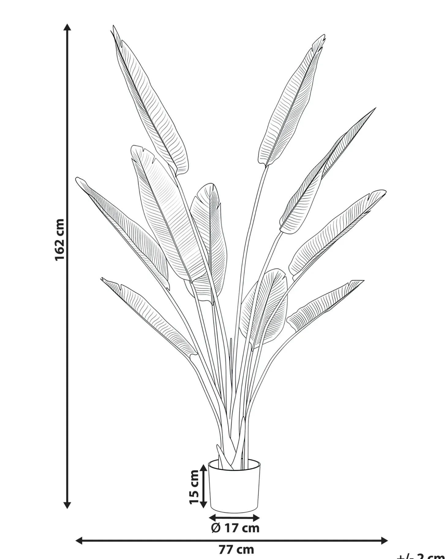 Kunstig plante BANANA TREE 162 cm Guld