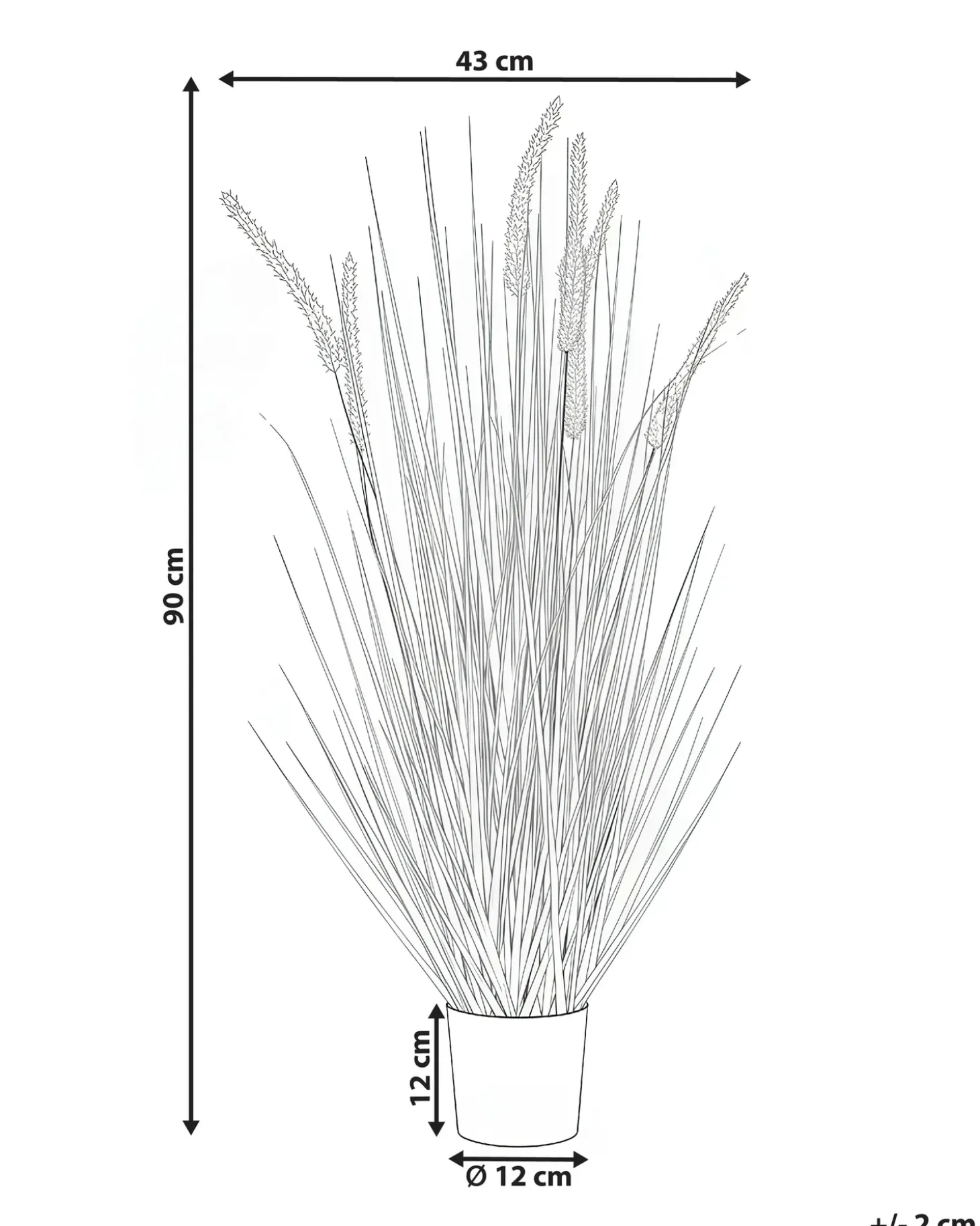 Kunstig plante BRISTLEGRASS 90 cm Grøn