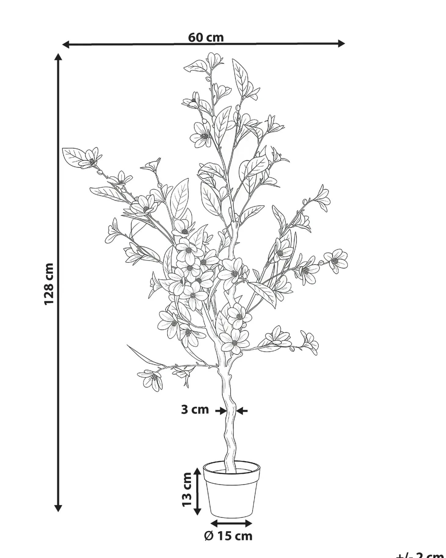 Kunstig plante MAGNOLIA TREE 128 cm Grøn