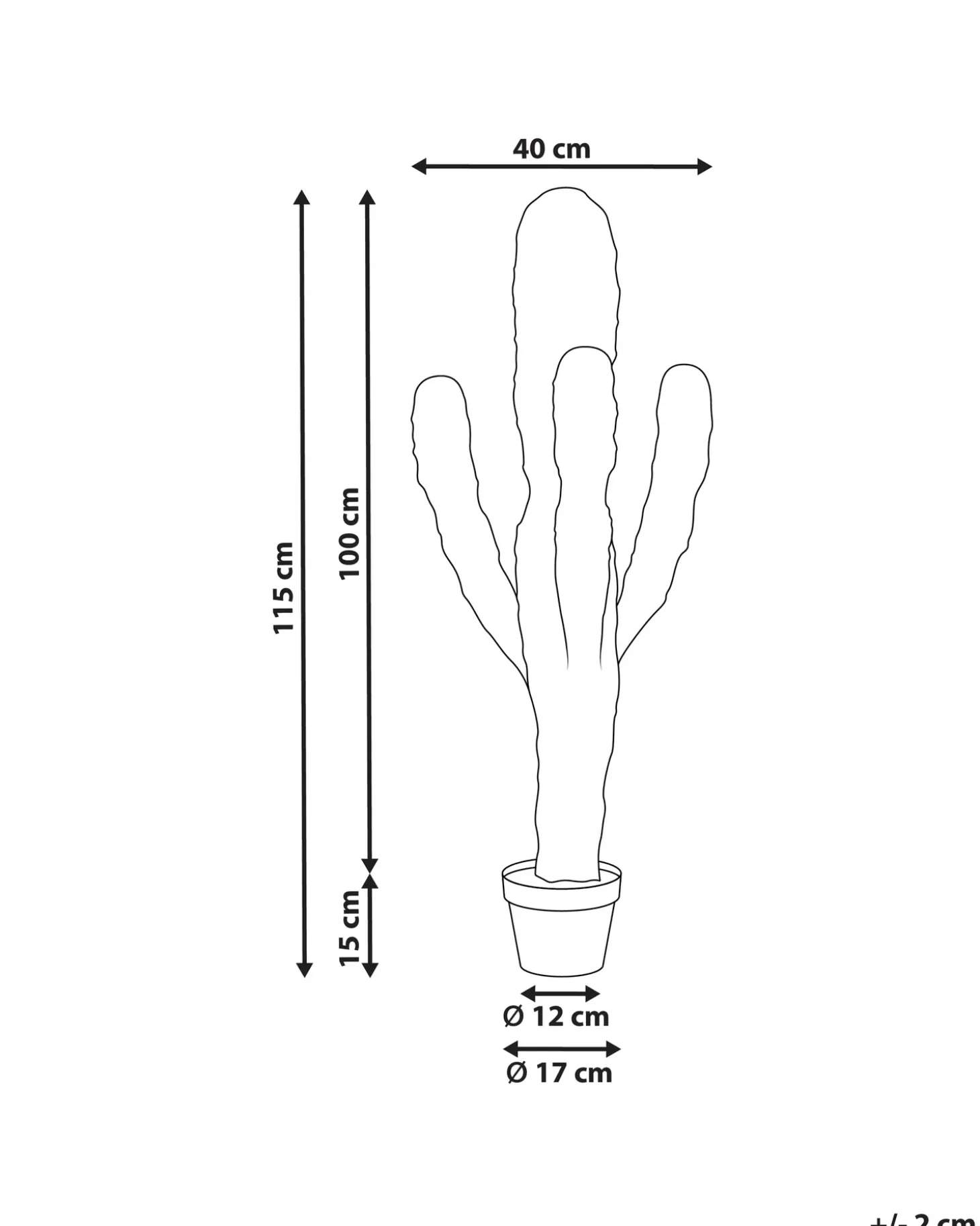 Kunstig plante MAROCCO CEREUS 115 cm Grøn
