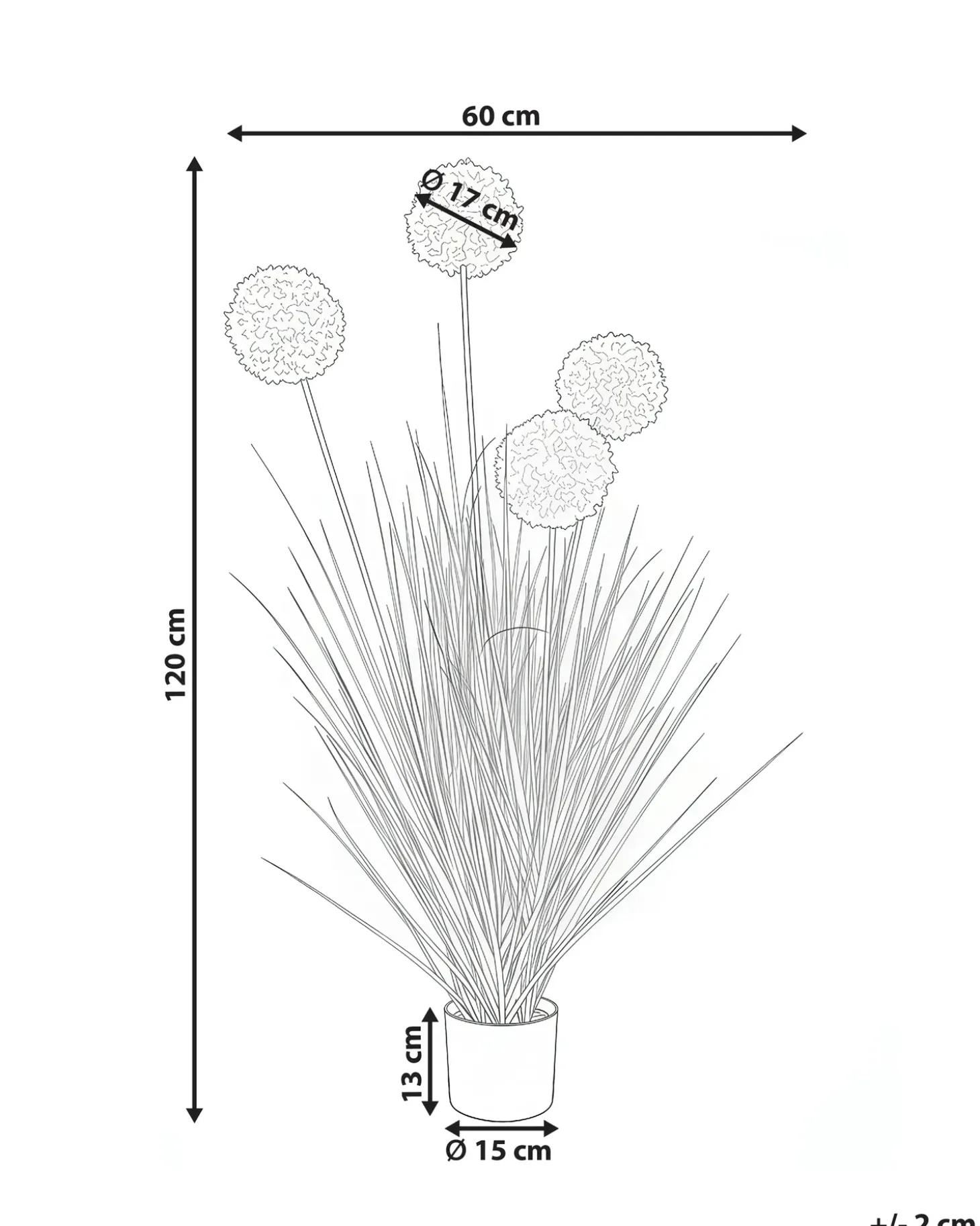 Kunstig plante SNOWBALL BUSH 120 cm Lyserød