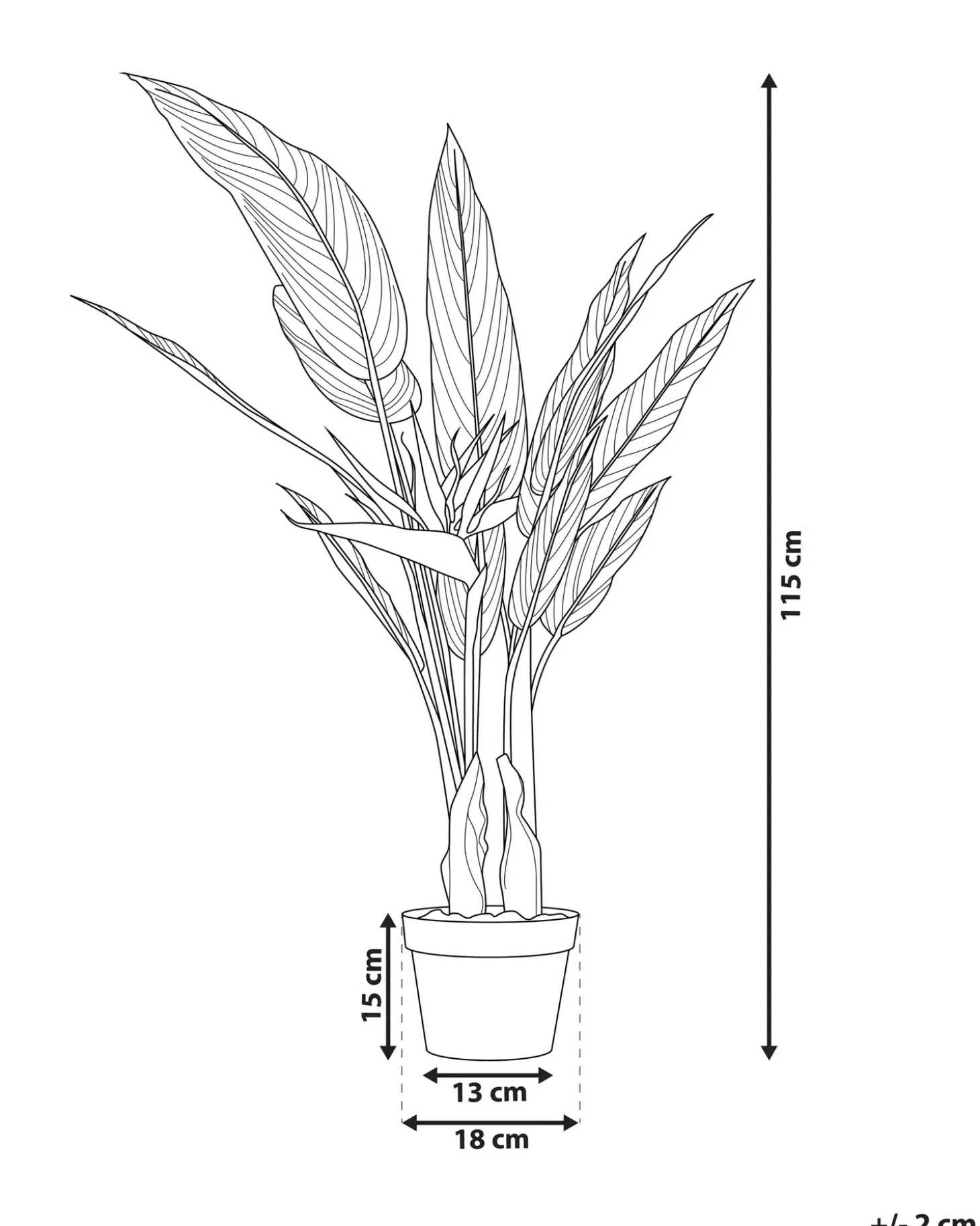 Kunstig plante STRELITZIA TREE 115 cm Grøn