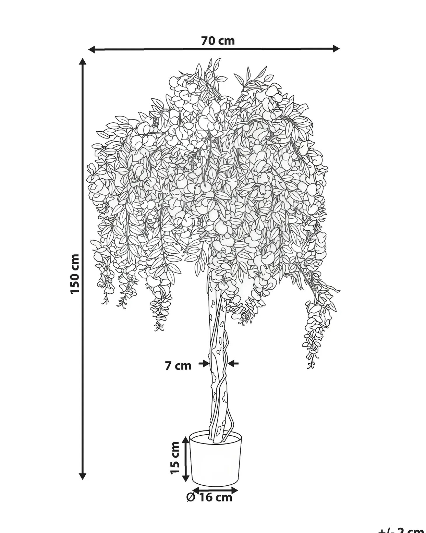 Kunstig plante WISTERIA TREE 150 cm Grøn
