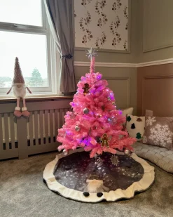 Kunstigt juletræ FARNHAM 120 cm Lyserød