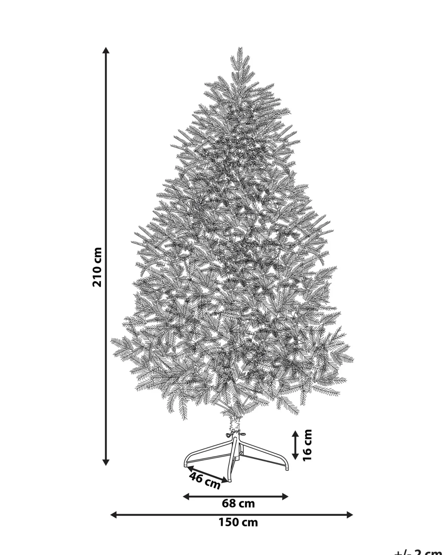 Kunstigt juletræ FARNHAM 210 cm Blå