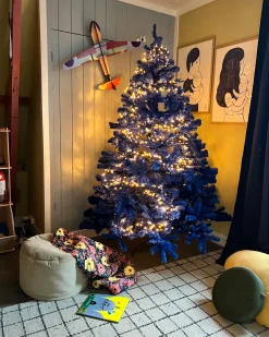 Kunstigt juletræ FARNHAM 210 cm Blå