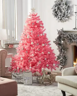 Kunstigt juletræ FARNHAM 210 cm Lyserød
