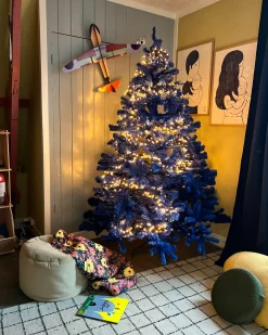 Kunstigt juletræ FARNHAM 120 cm Blå