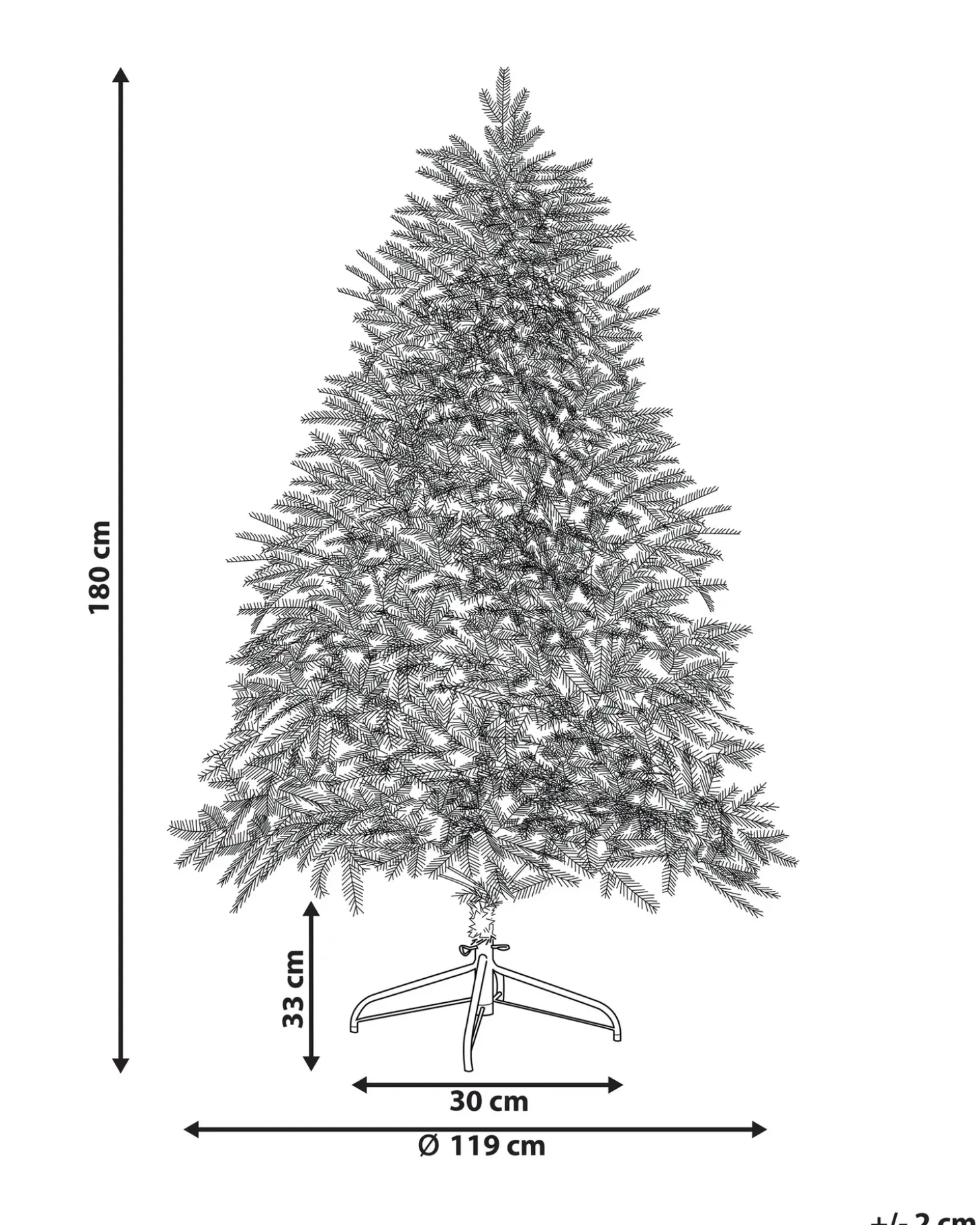 Kunstigt juletræ LED FIDDLE 180 cm Grøn