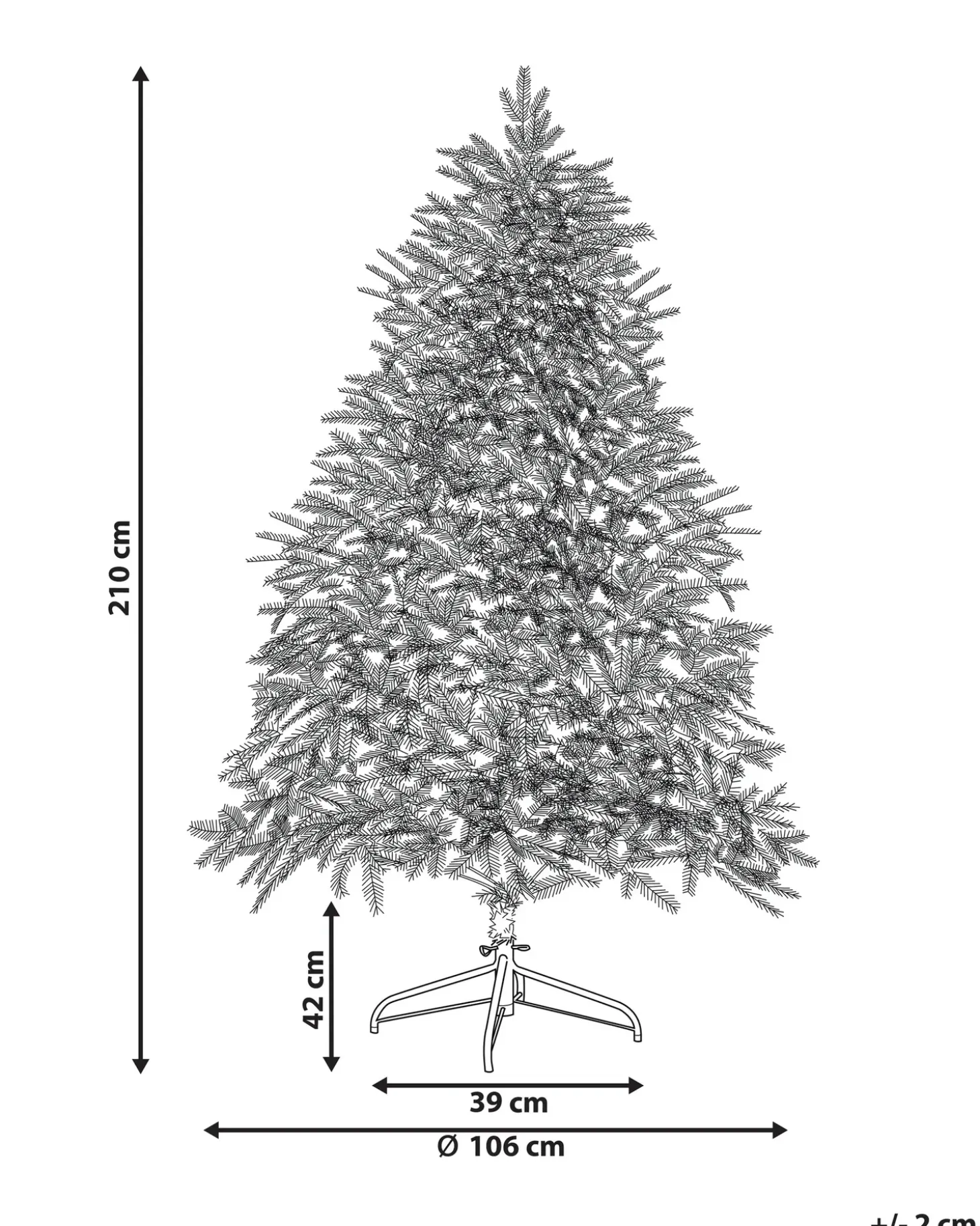 Kunstigt juletræ LED FIDDLE 210 cm Grøn