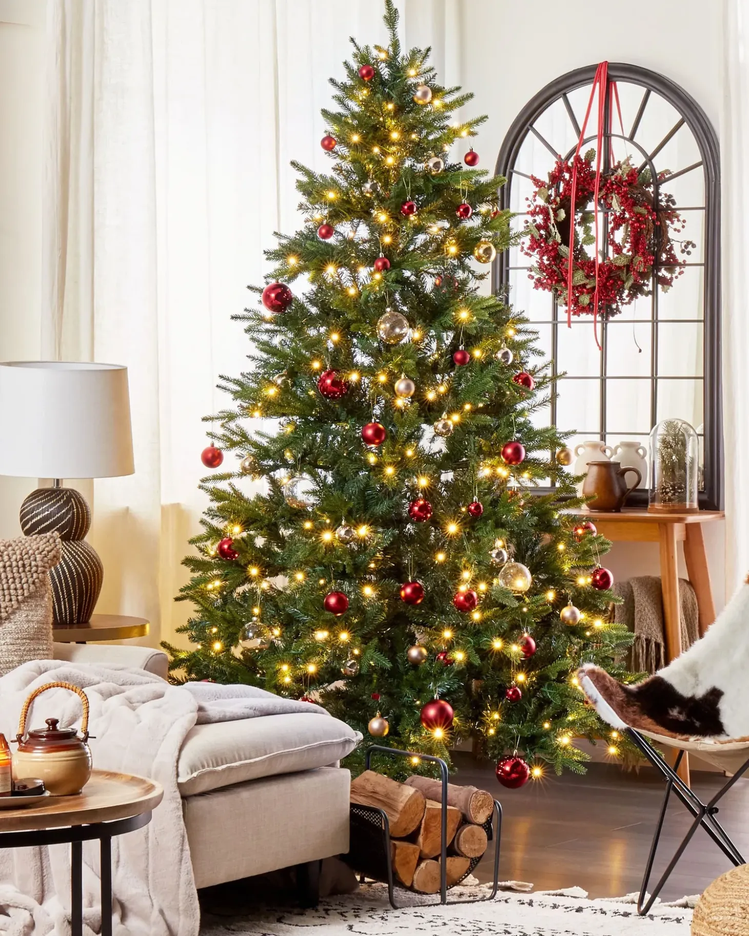 Kunstigt juletræ LED FIDDLE 210 cm Grøn