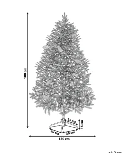 Kunstigt juletræ LED JACINTO 180 cm Mørkegrøn