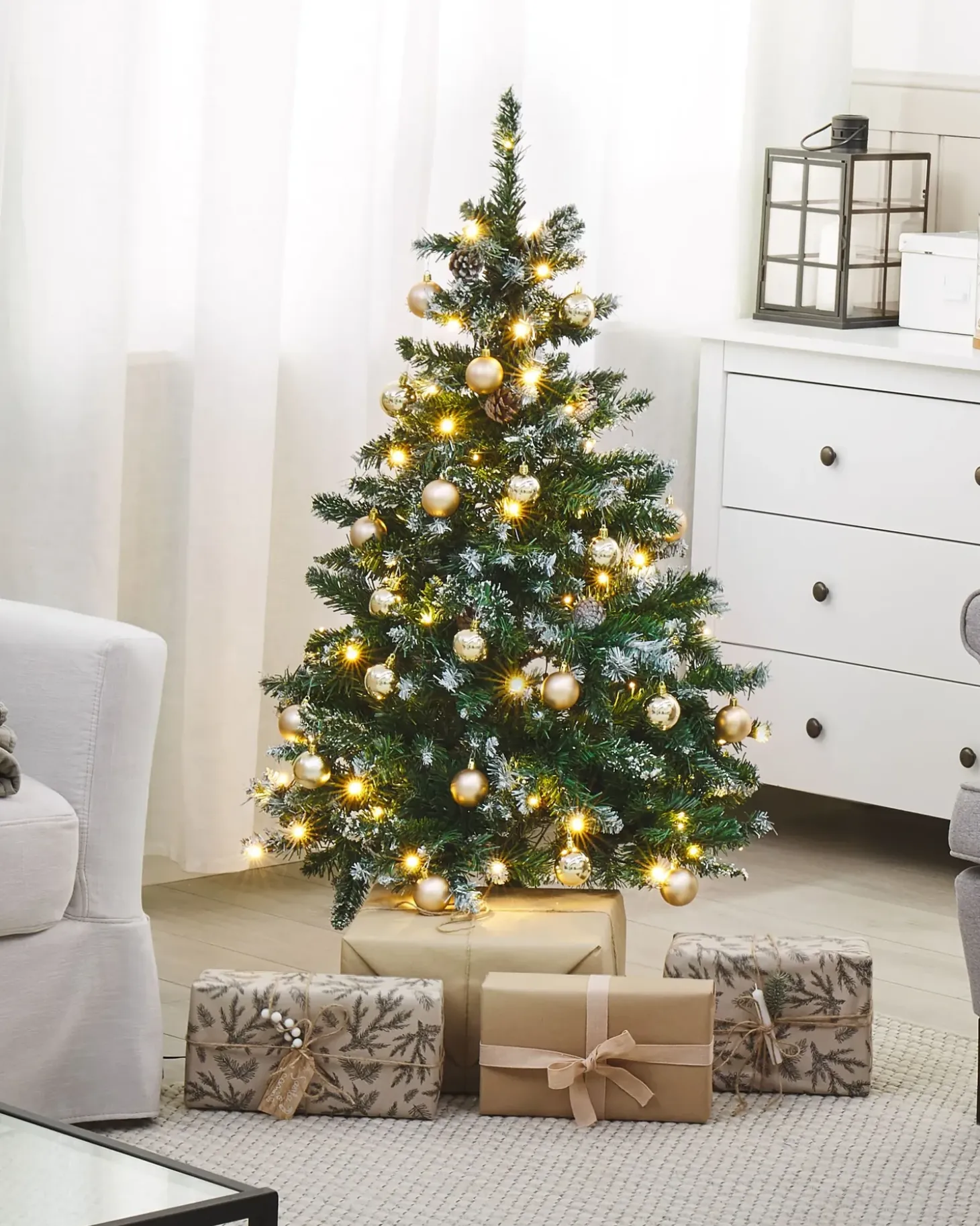 Kunstigt juletræ LED PALOMAR 120 cm Mørkegrøn