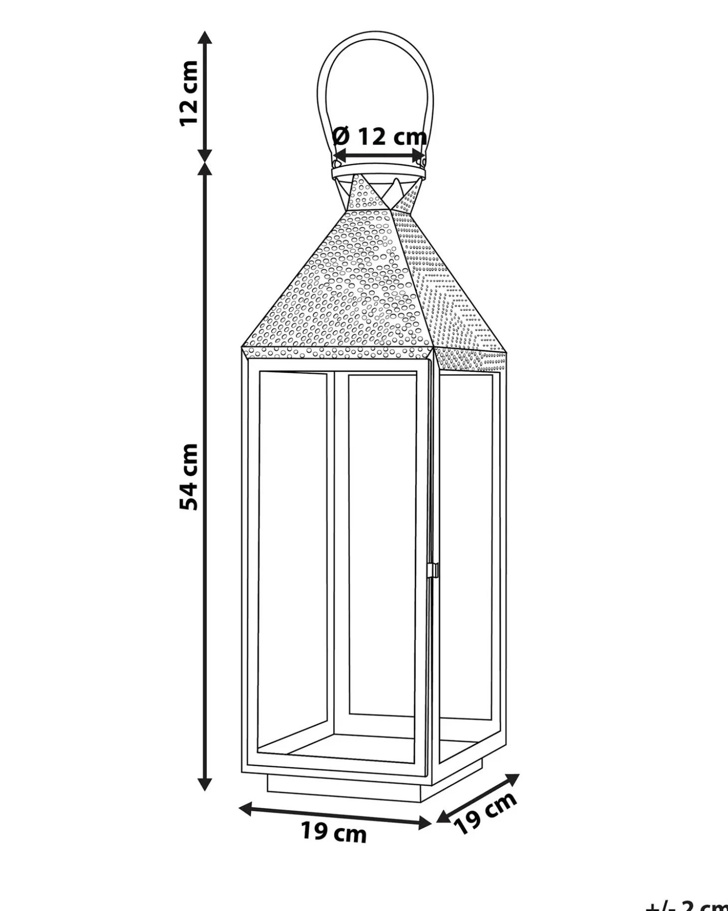 Lanterne BALI Rustfrit stål 54 cm Sort