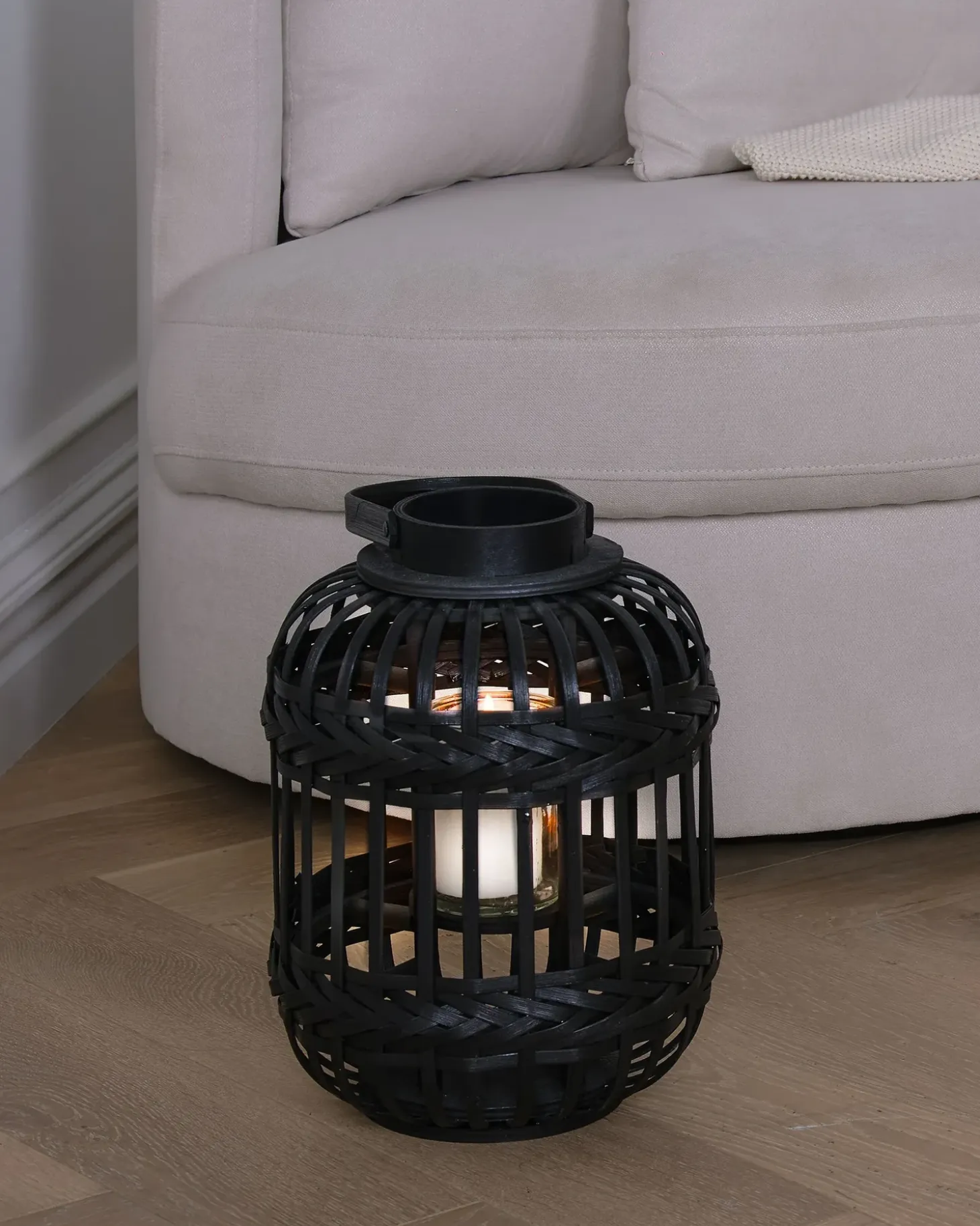 Lanterne BORACAY Bambus 30 cm Sort