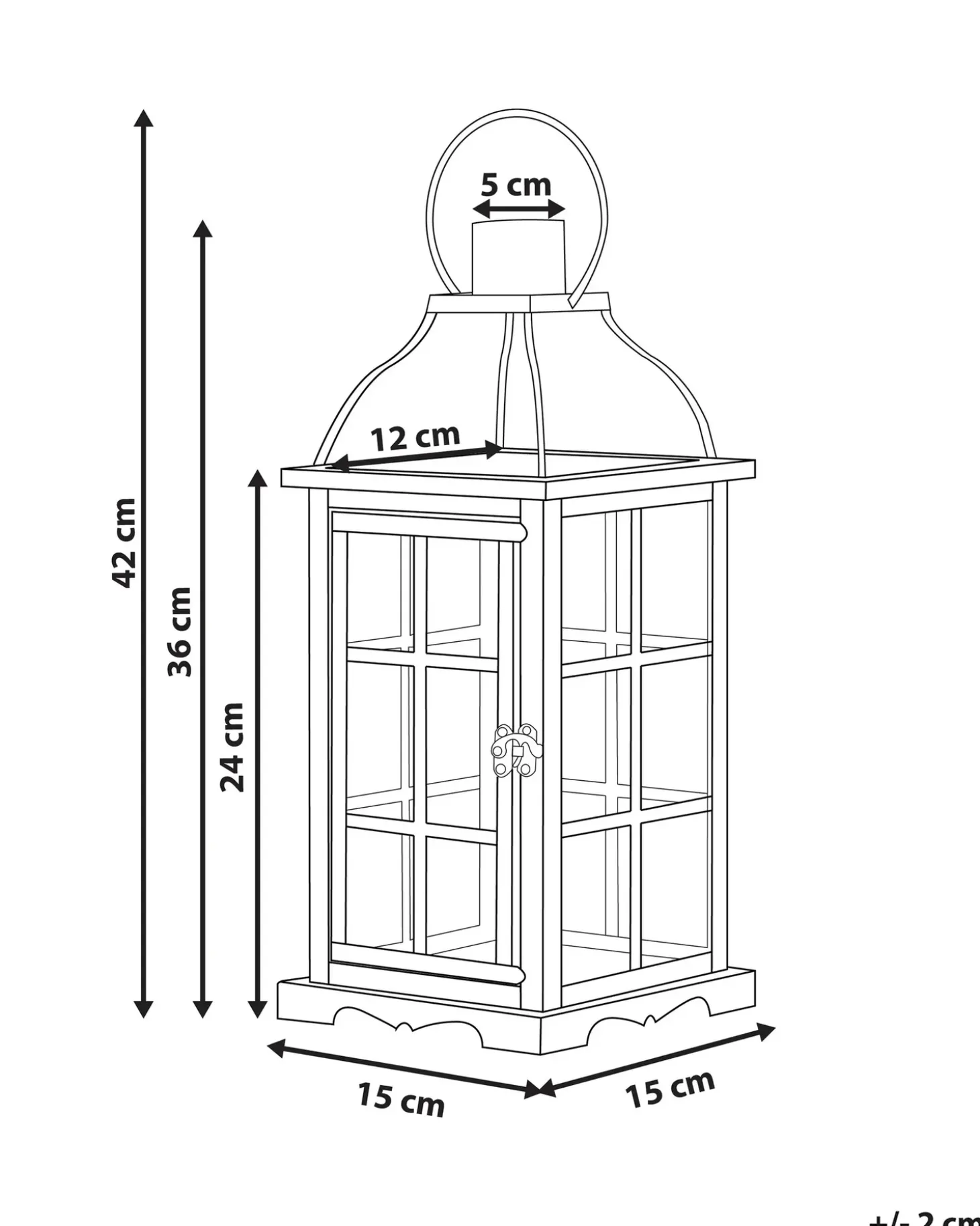 Lanterne CLARA Metal 42 cm Sort