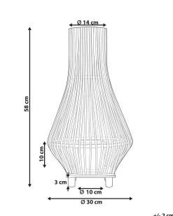 Lanterne LEYTE Bambus 58 cm Sort