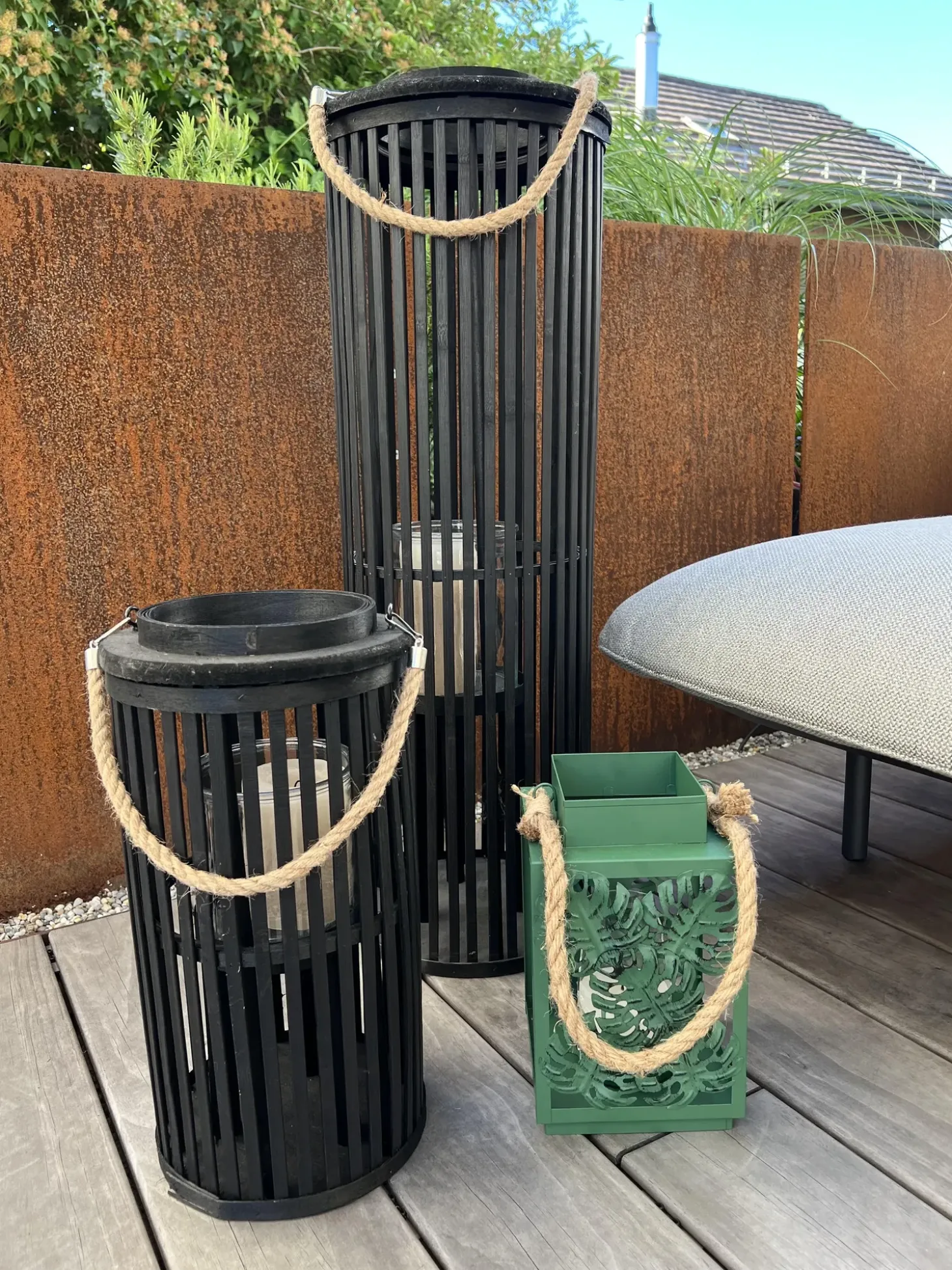 Lanterne LUZON Piletræ 80 cm Sort