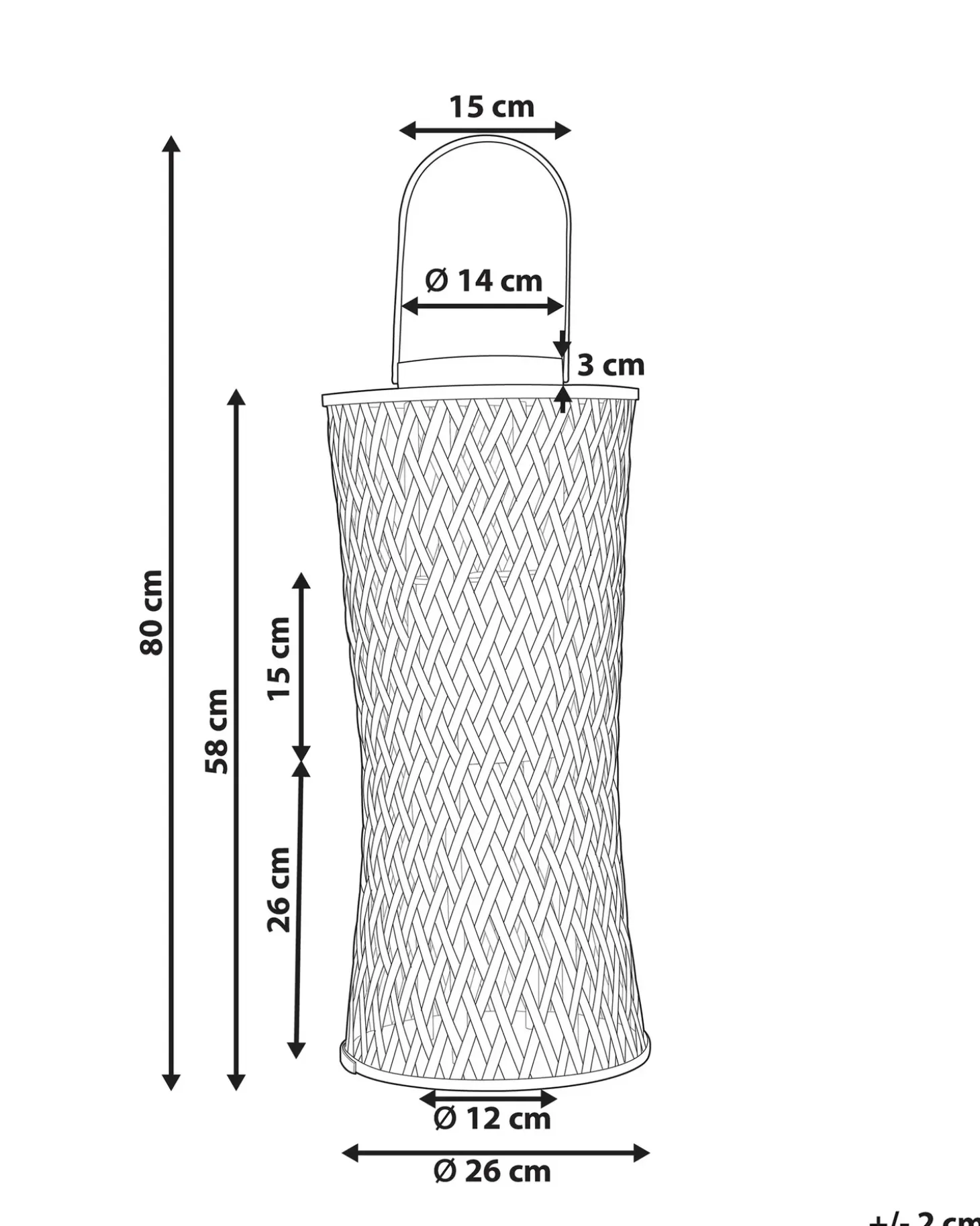 Lanterne MACTAN Bambus 58 cm Sort
