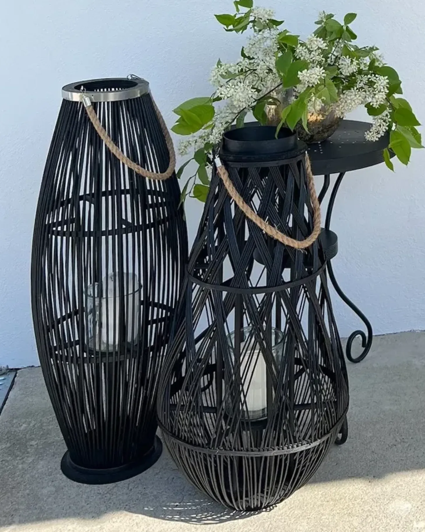 Lanterne TAHITI Bambus 84 cm Sort