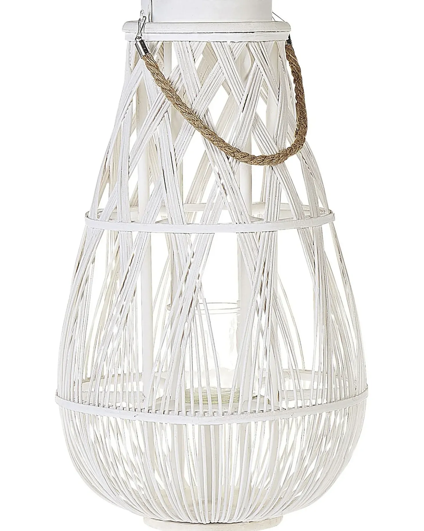 Lanterne TONGA Bambus 56 cm Hvid