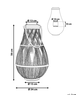 Lanterne TONGA Bambus 56 cm Sort