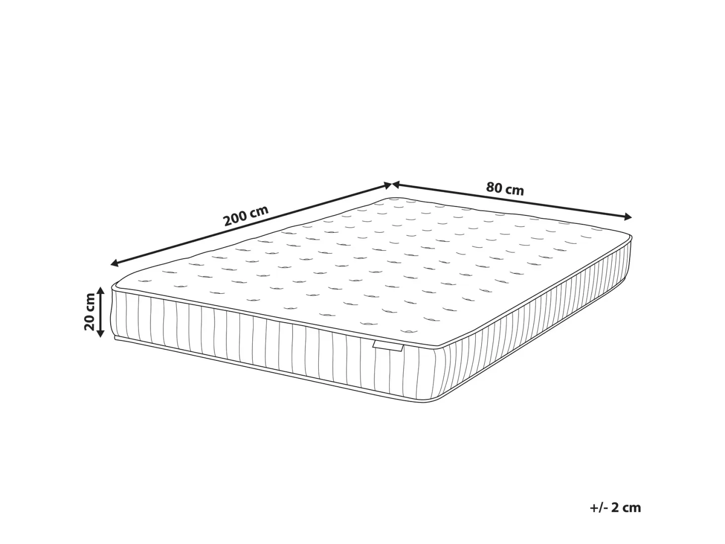 Latex-madras med lommefjedre DREAM H3/4 Fast 80 x 200 cm