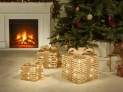 LED MOSSO Julegaver 20/25/30 cm Beige