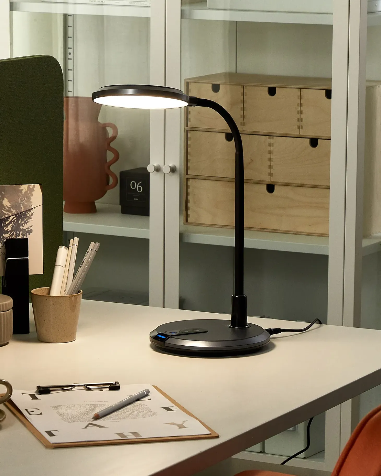 LED skrivebordslampe COLUMBA Justerbar Metal Sort