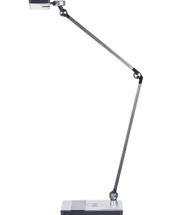 LED skrivebordslampe LACERTA Med trådløs oplader Metal Sølv