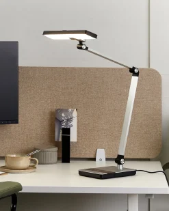 LED skrivebordslampe LACERTA Med trådløs oplader Metal Sølv