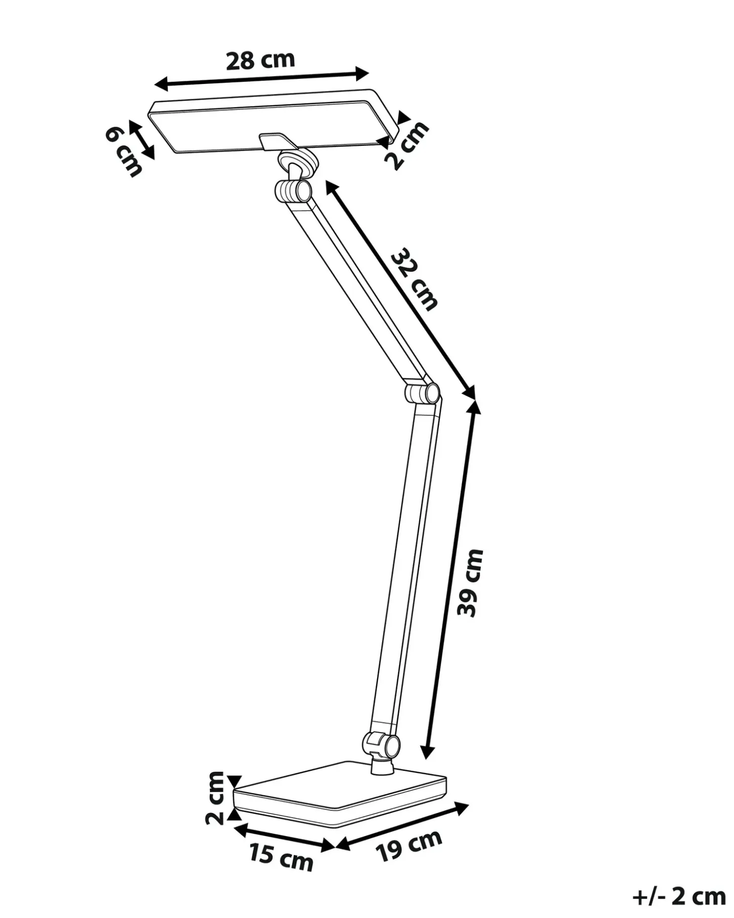 LED skrivebordslampe LACERTA Med trådløs oplader Metal Sort