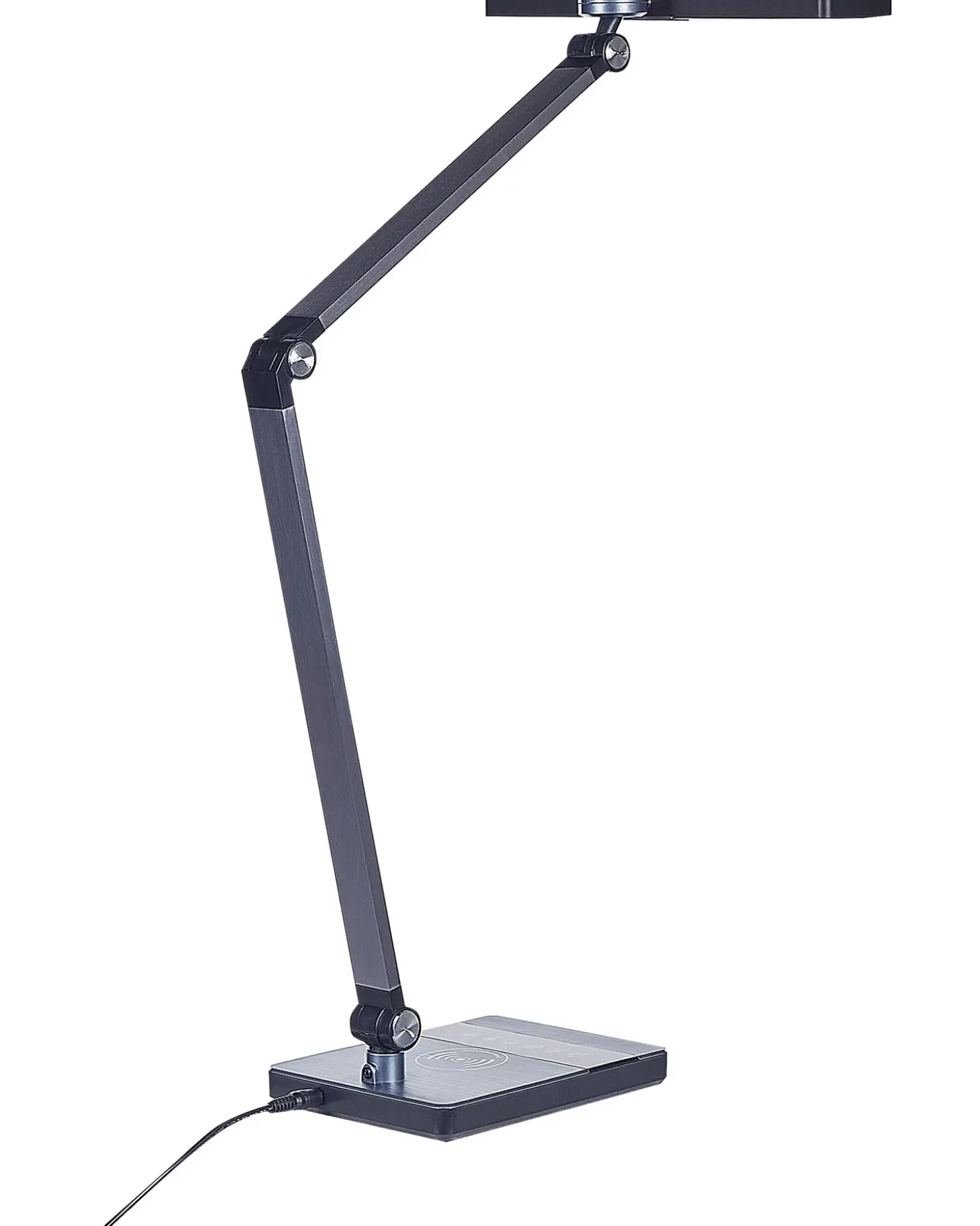 LED skrivebordslampe LACERTA Med trådløs oplader Metal Sort