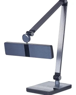 LED skrivebordslampe LACERTA Med trådløs oplader Metal Sort