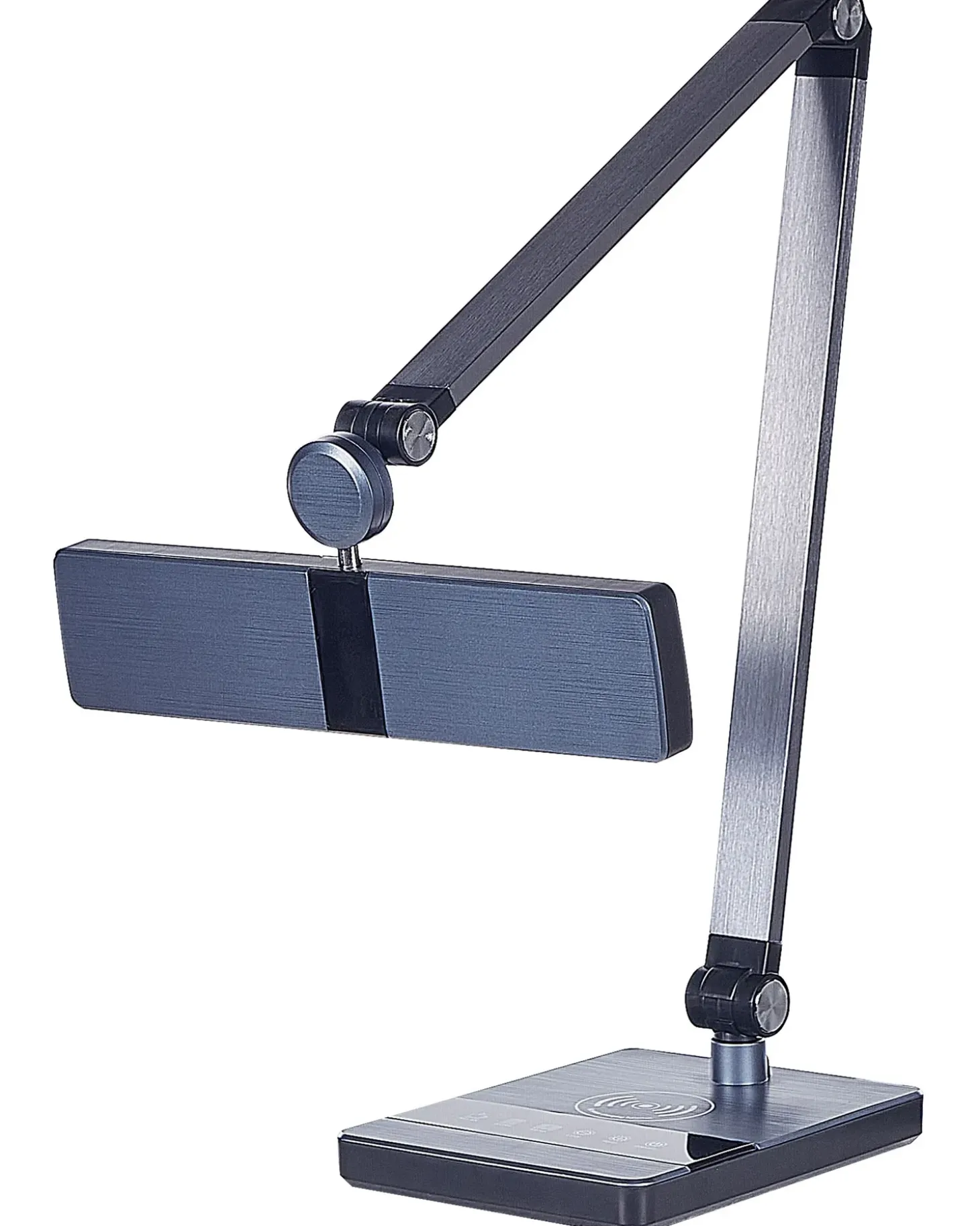 LED skrivebordslampe LACERTA Med trådløs oplader Metal Sort