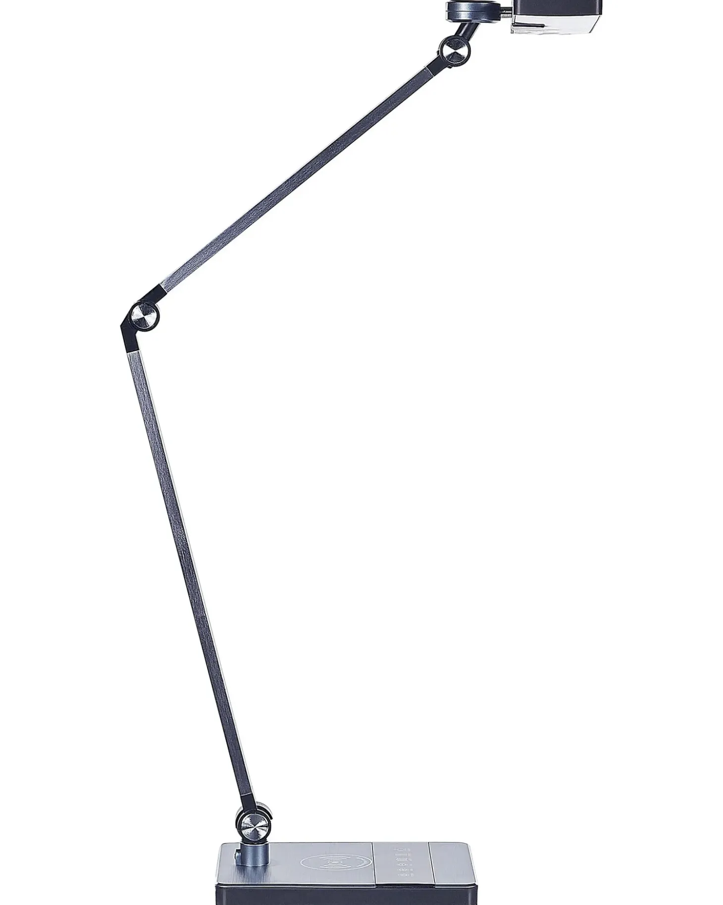 LED skrivebordslampe LACERTA Med trådløs oplader Metal Sort
