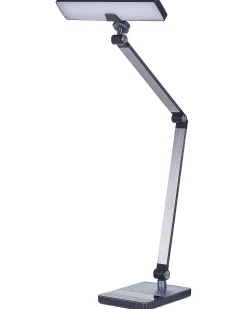 LED skrivebordslampe LACERTA Med trådløs oplader Metal Sort