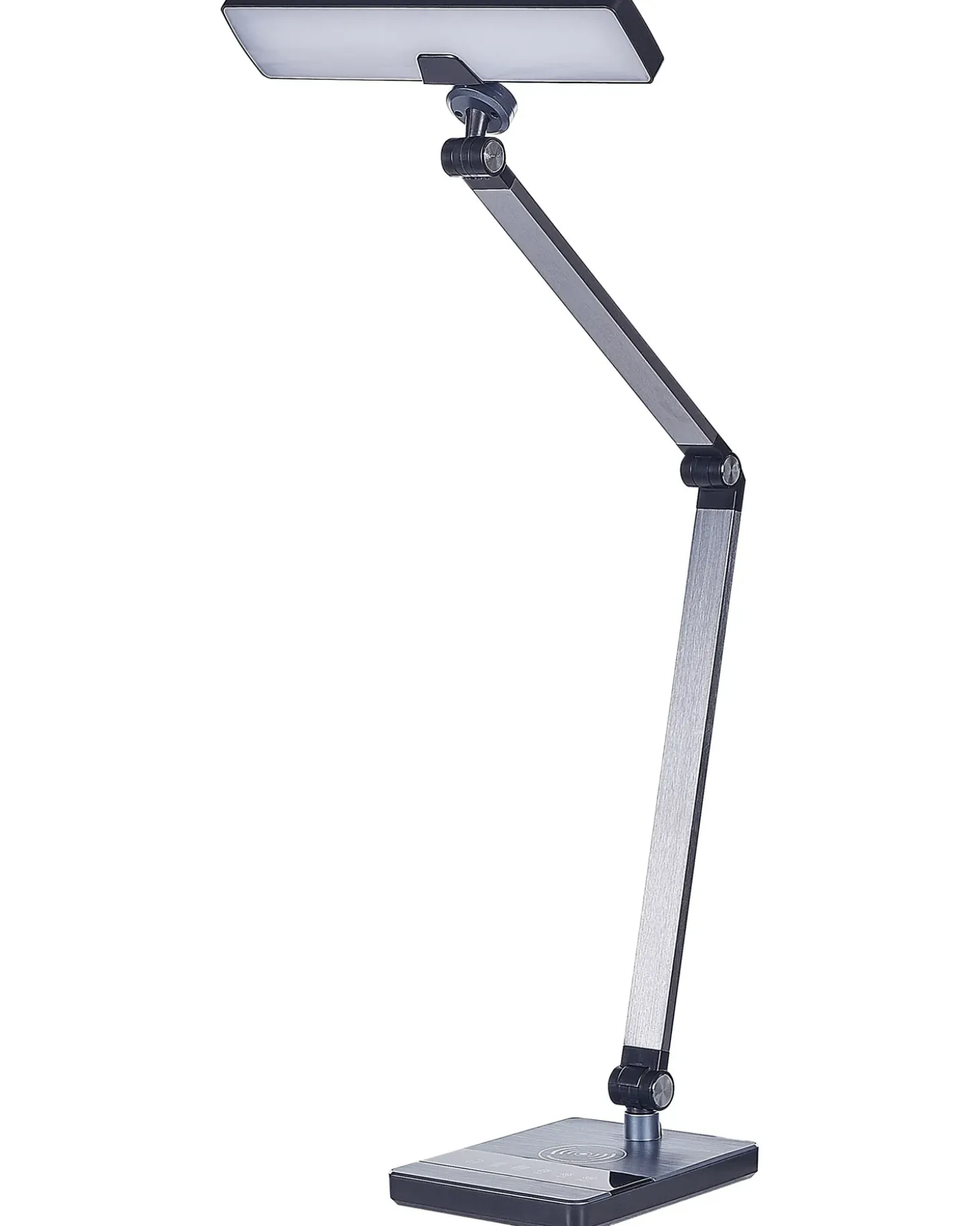 LED skrivebordslampe LACERTA Med trådløs oplader Metal Sort