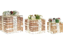 LED TISSO Julegaver 20/25/30 cm Brun